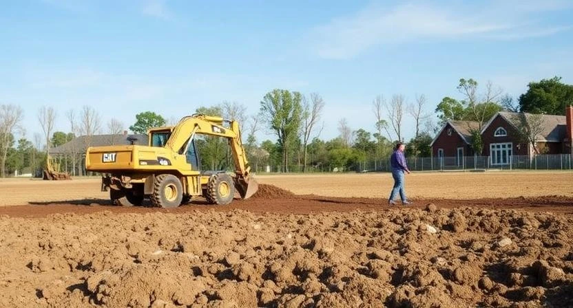 Land clearing contractor at work